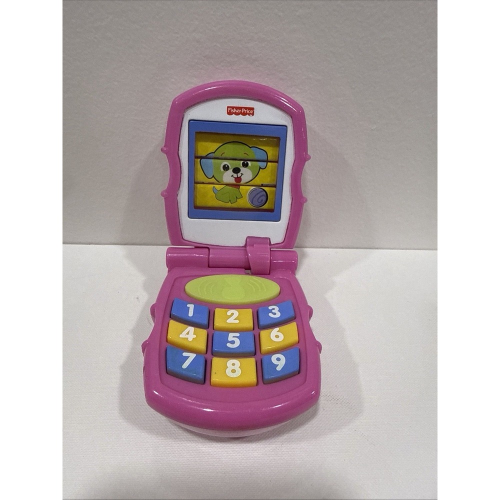 Vintage Fisher Price Animal Friends Flip Cellphone PinkMattel Untasted NoBattery